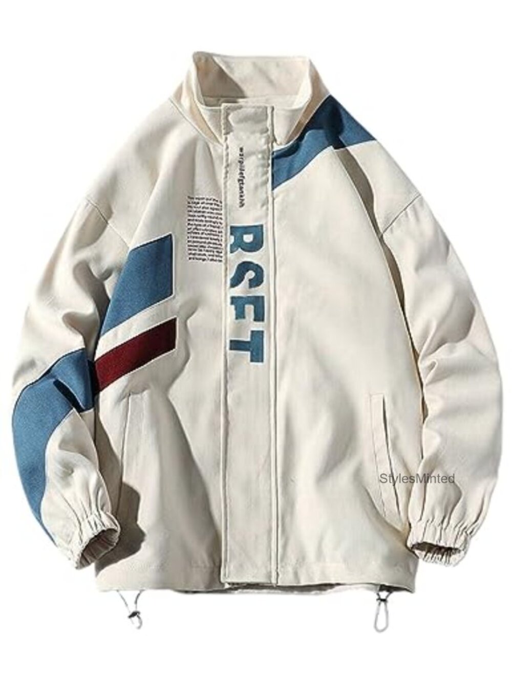 Vintage Letter Print Motorcycle Jacket Oversized Patchwork Streetwear Unisex